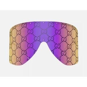 Authentic Gucci GG1244s XL Pink Logo Purple Mirror Shield Unisex Sunglasses